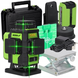 Laser krzyżowy Poziomica laserowa 360 4D Płaszczyznowa PRO Zielony DEDRA