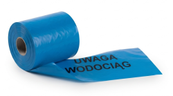 Taśma ostrzegawcza WODA niebieska z wkładką metalową 20 cm, 100 m